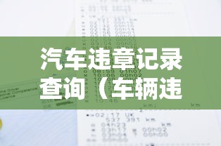 汽车违章记录查询（车辆违章记录查询）
