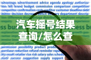 汽车摇号结果查询/怎么查汽车摇号结果查询