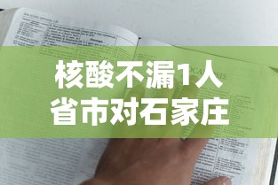 核酸不漏1人省市对石家庄提新要求（石家庄完成核酸检测）